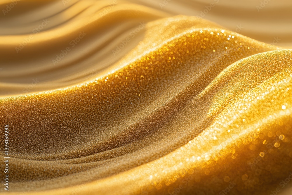 Aufkleber abstract golden waves with shimmering highlights create a luxurious and flowing texture, evoking war