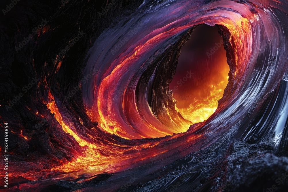 Leinwandbilder a fiery vortex of lava and rock, a mesmerizing display of intense heat and geological power, creatin