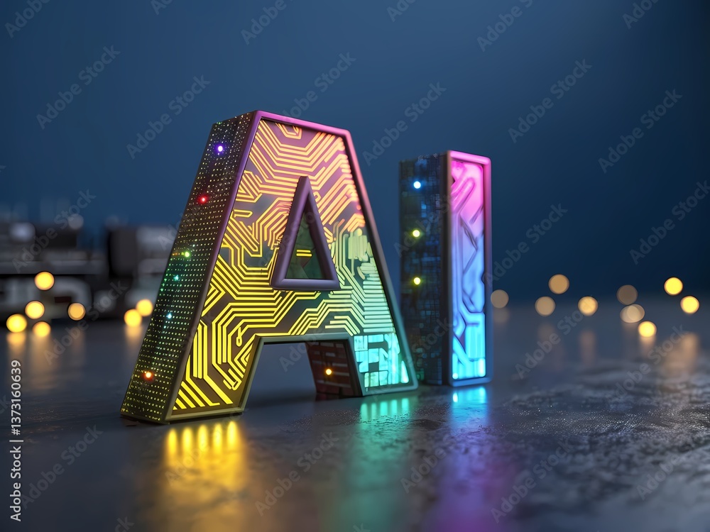 Poster artificial intelligence ai technology concept digital brain future machine learning innovation