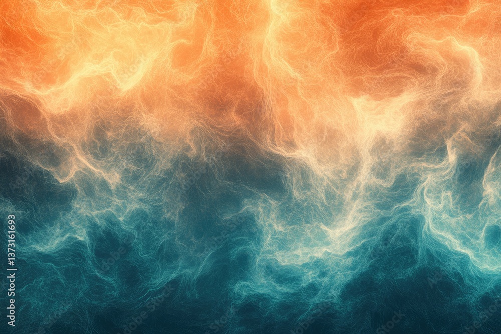 Aufkleber abstract digital rendering resembling a celestial dance between warm orange clouds and cool, swirlin