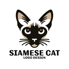 Siamese Cat Vector Logo Design