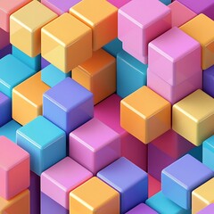 Obraz premium Abstract 3d colorful cubes creating beautiful geometric design image