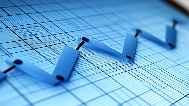 An isolated vector of a line graph with a fluctuating trend line.