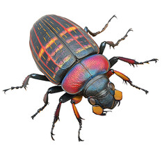 Naklejka premium A Rare Trilobite Beetle Crawling Across a Log Isolated on Transparent Background