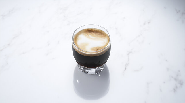espresso coffee on marble table
