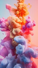 Abstract depiction of color clouds blending and flowing together