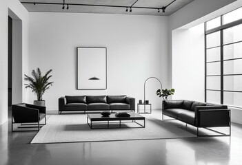 A living room with a white couch and a coffee table.