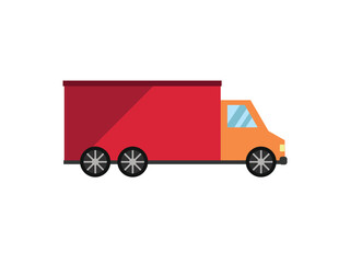 Red truck, symbolizing transportation, delivery, or logistics services