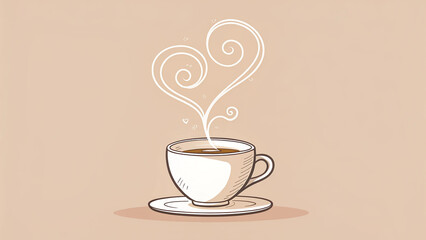 Obraz premium cup of coffee with heart