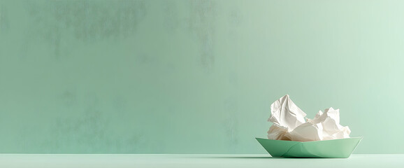 Whipped cream in bowl, mint background, food photography, recipe