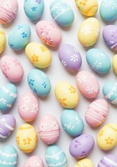 Fototapeta premium cute easter theme background with various attractive colors . cute colored easter eggs ai generative