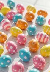 cute easter theme background with various attractive colors . cute colored easter eggs ai generative