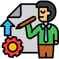 Management Skills lineal color icon