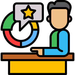 Manager Review lineal color icon