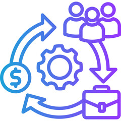 Change Management line gradient icon