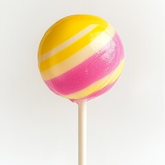 yellow and pink chupa chups lollipop