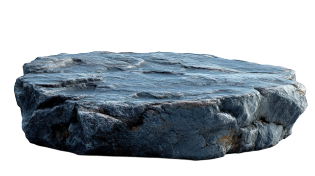 Rock podium pedestal crafted for product display on a clean white background - Powered by Adobe