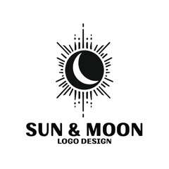 Sun & Moon Vector Logo Design