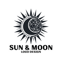 Sun & Moon Vector Logo Design