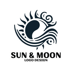 Sun & Moon Vector Logo Design