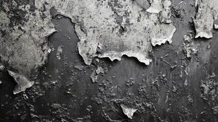 Obraz premium Corroded metal surface with grungy industrial texture in grayscale. Monochrome industrial background