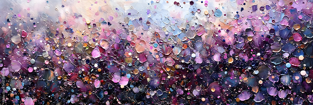 Poster abstract colorful watercolor background with dynamic paint splatter and particle movement