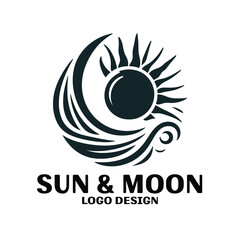 Sun & Moon Vector Logo Design