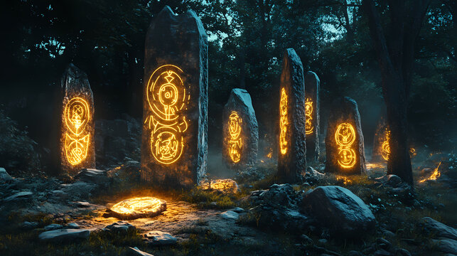 deep dark glowing forest