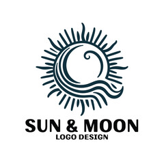 Sun & Moon Vector Logo Design
