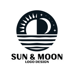 Sun & Moon Vector Logo Design