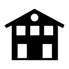 Simple House Silhouette: A minimalist, monochromatic illustration of a classic house, offering a clean, modern aesthetic.