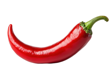 Vibrant red chili pepper with water droplets showcasing its fresh appearance and natural shine ideal for adding spice to dishes