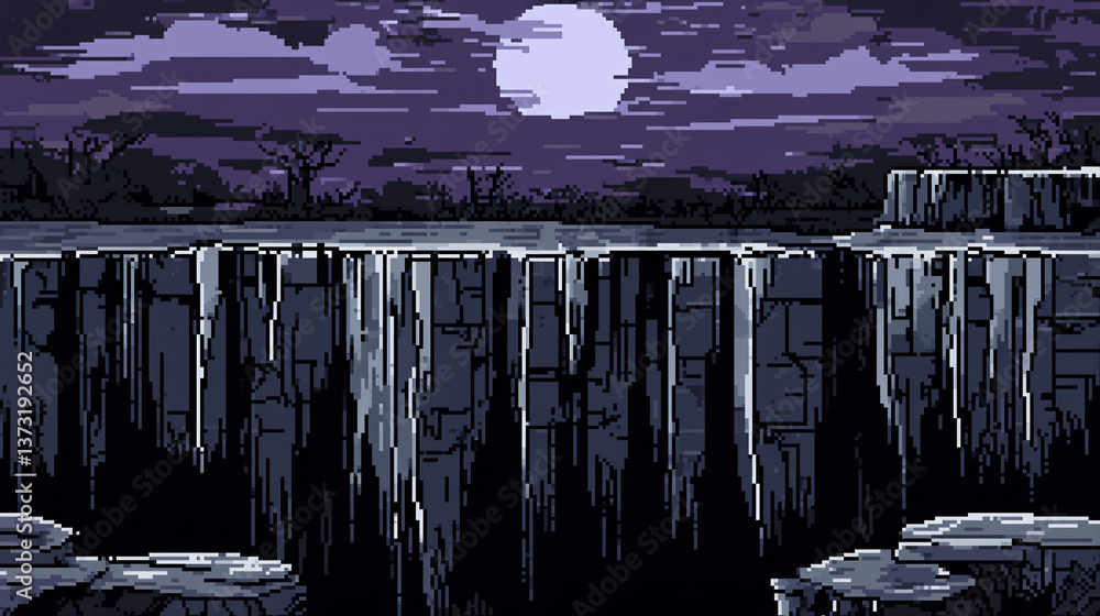 Poster mysterious dark landscape illuminated by a full moon creating a moody and atmospheric scene with sha