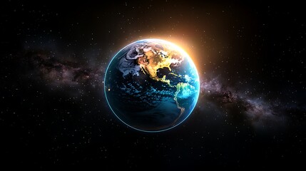 Obraz premium Earth in Cosmic Dawn