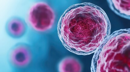 Microscopic view of colorful cellular structures