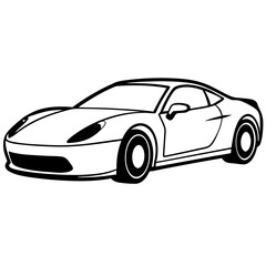 Black sports car isolated with sleek design and shiny finish