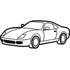 Vector illustration of a shiny sports car with a sleek design on a white background