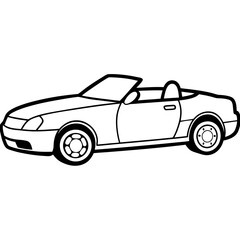 Black vintage sports car isolated on white background