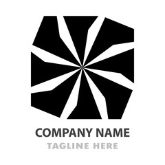 Abstract geometric logo, radiating design