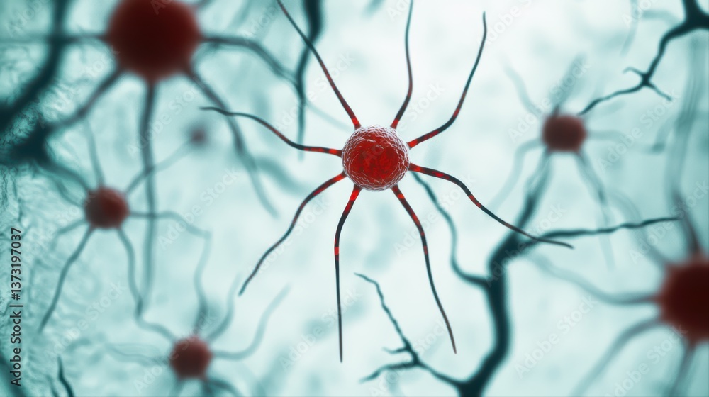 Aufkleber abstract neurons and synapses in biological context