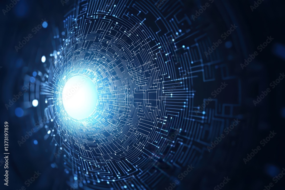 Poster abstract light burst with circuit patterns background
