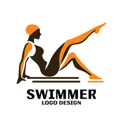 Swimmer Vector Logo Design