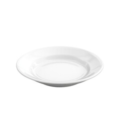 Simple white ceramic plate on a transparent background, perfect for food presentation and culinary design mockups