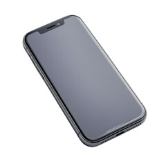 Modern smartphone with blank screen on transparent background for app design and technology concept