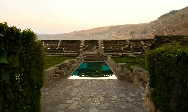 Tranquil Pathway Through Ancient Structures