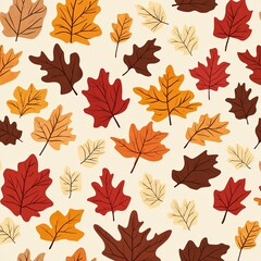 seamless autumn leaf pattern with warm hues