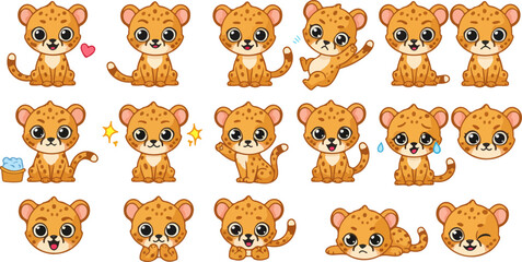 Fototapeta premium set of cheetah