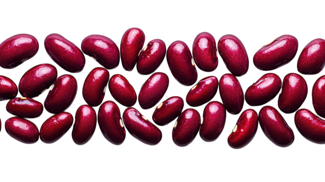 Red beans displayed in an even pattern on a white background