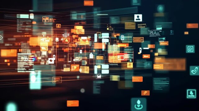 Futuristic cyber security system is encrypting and protecting sensitive data from unauthorized access, ensuring online safety and privacy in digital world