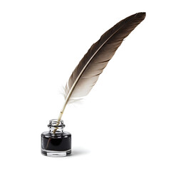 Elegant Quill Pen and Inkwell A Vintage Writing Instrument